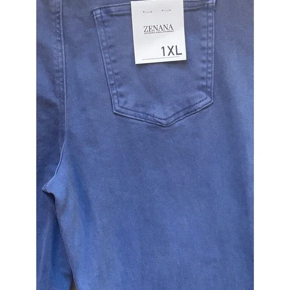 Zenana Women 1XL Blue High Rise Cropped Flare Raw Hem Jeans DMP-1847X - Picture 5 of 8